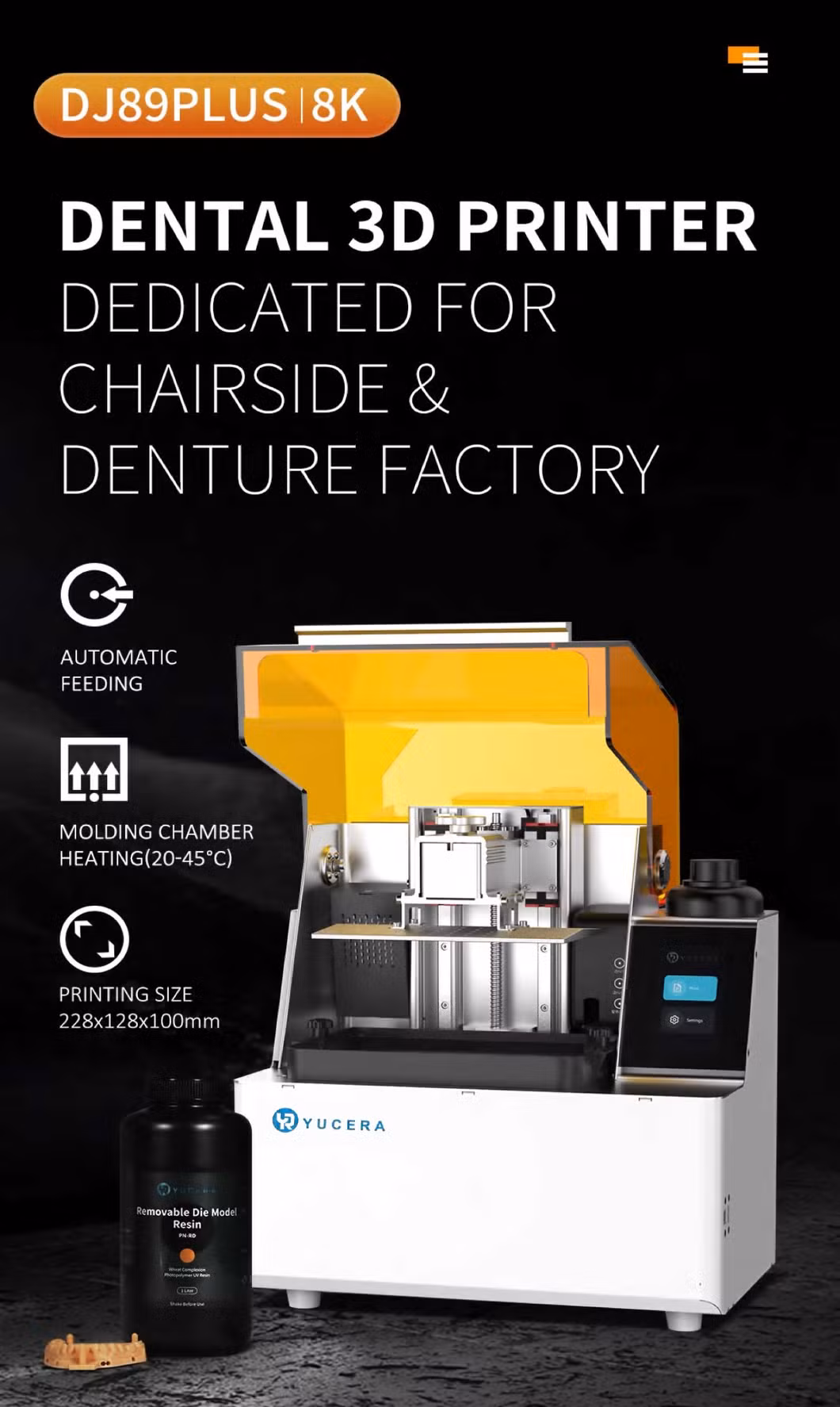 Advanced Yucera DJ89 Plus 3D Printer Dental Resin for Clinics