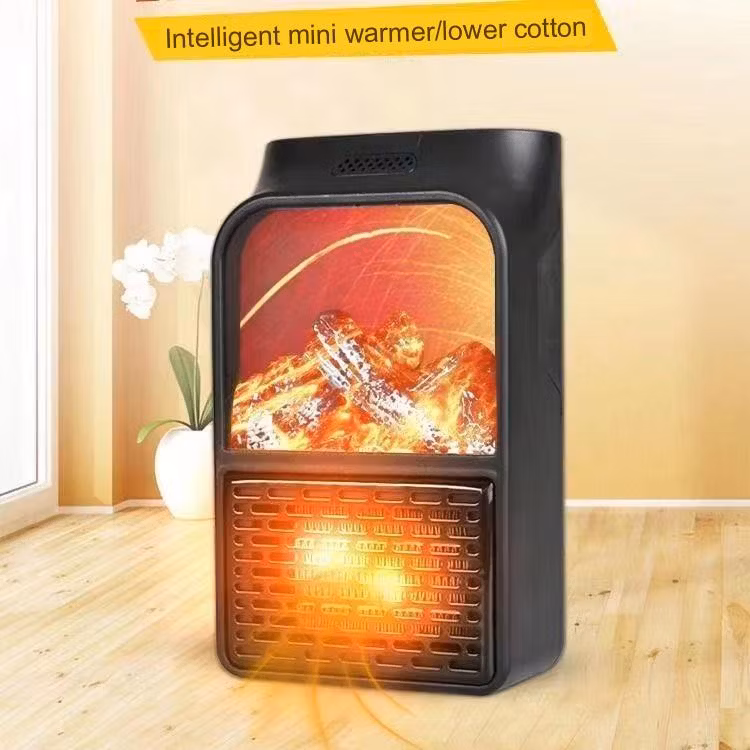 Heater Electric Fan Indoor Use Portable Desk 400W PTC Fast Heating Electric Heater Fan Fireplace with Simulation 3D Flame