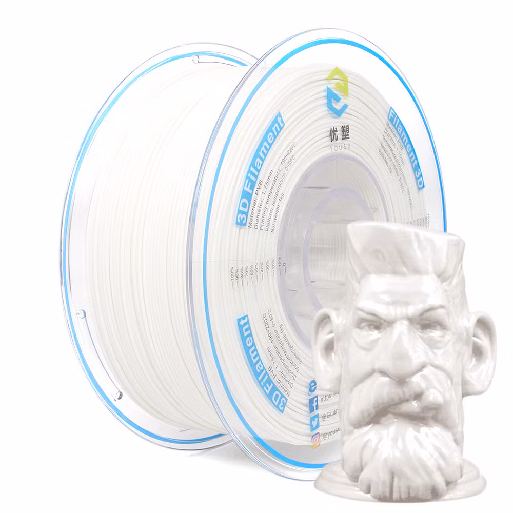 Imported USA Raw Materials Factory Wholesale Alcohol Polishing High Gloss 3D Printing PVB Filament 3D Printers Shiny Finish Materails Transparent PVB Filament