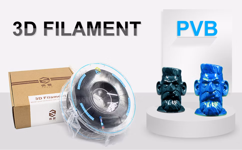Imported USA Raw Materials Factory Wholesale Alcohol Polishing High Gloss 3D Printing PVB Filament 3D Printers Shiny Finish Materails Transparent PVB Filament
