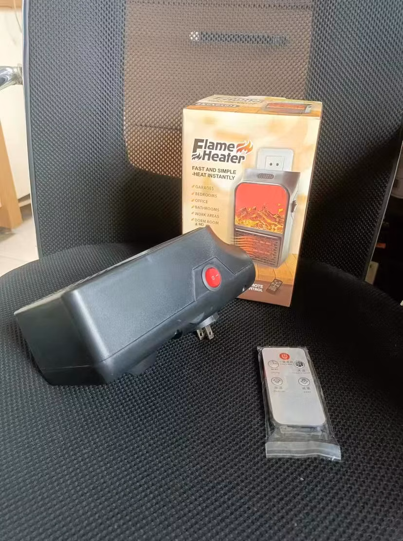 Heater Electric Fan Indoor Use Portable Desk 400W PTC Fast Heating Electric Heater Fan Fireplace with Simulation 3D Flame