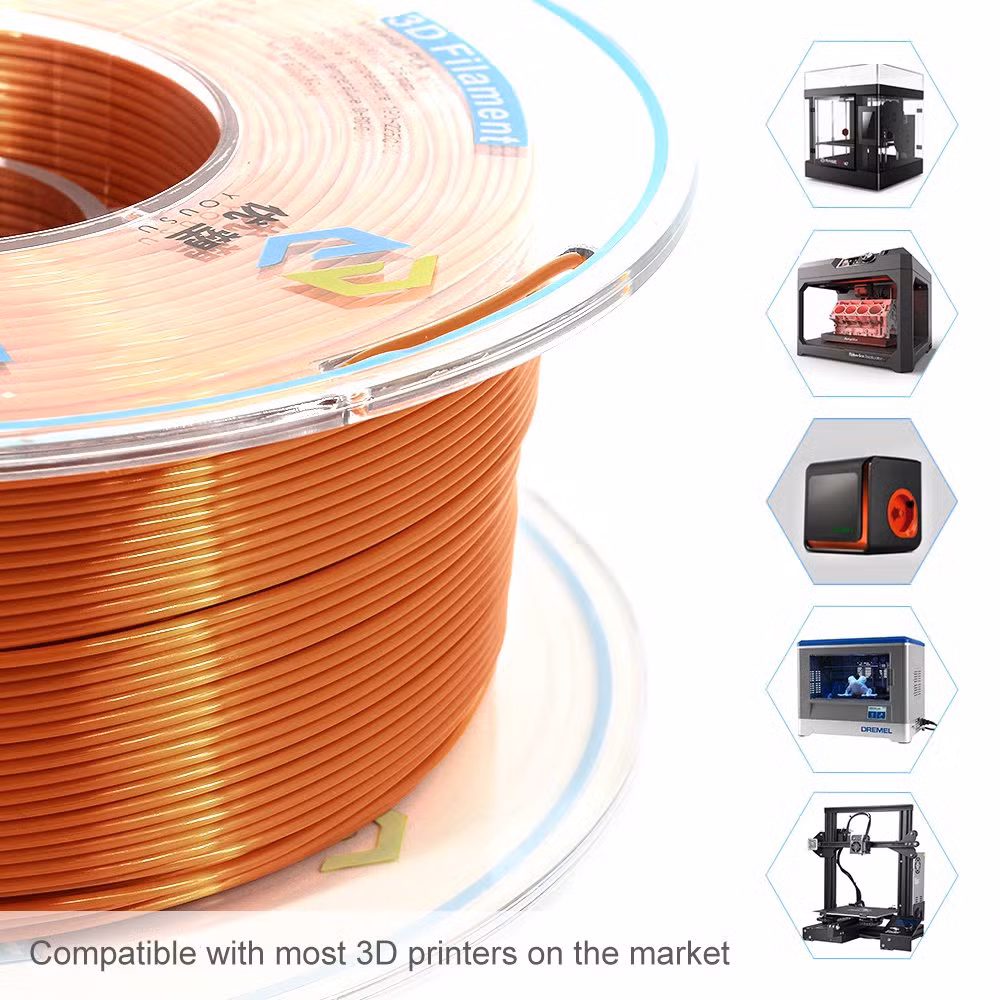 Top Quality 3D Printers Copper Silk PLA Filament 1.75mm 1kg Spool for 3D Idrawing Pen Printing Materials 3D Printing Easy-Use Filament