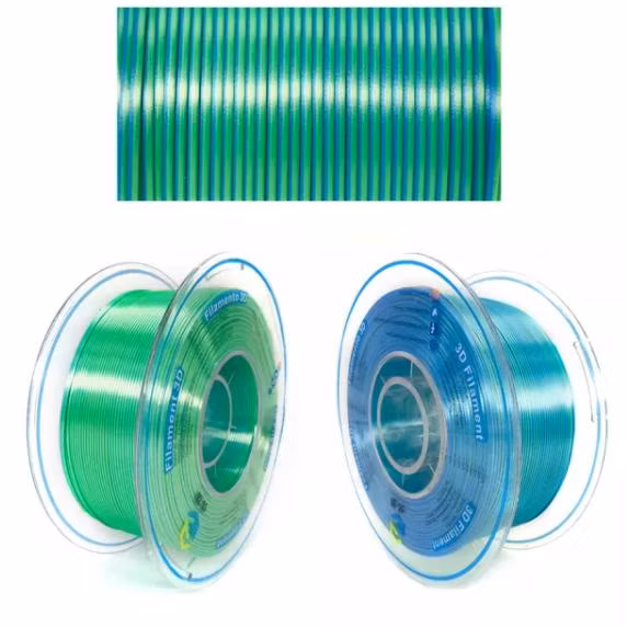 Creative New 3D Printers Dual Color Blue-Green Silk PLA Filaments Children 3D Idrawing Pens DIY Filaments 3D Printing Gifts Materials 1.75mm 2.85mm 1000g