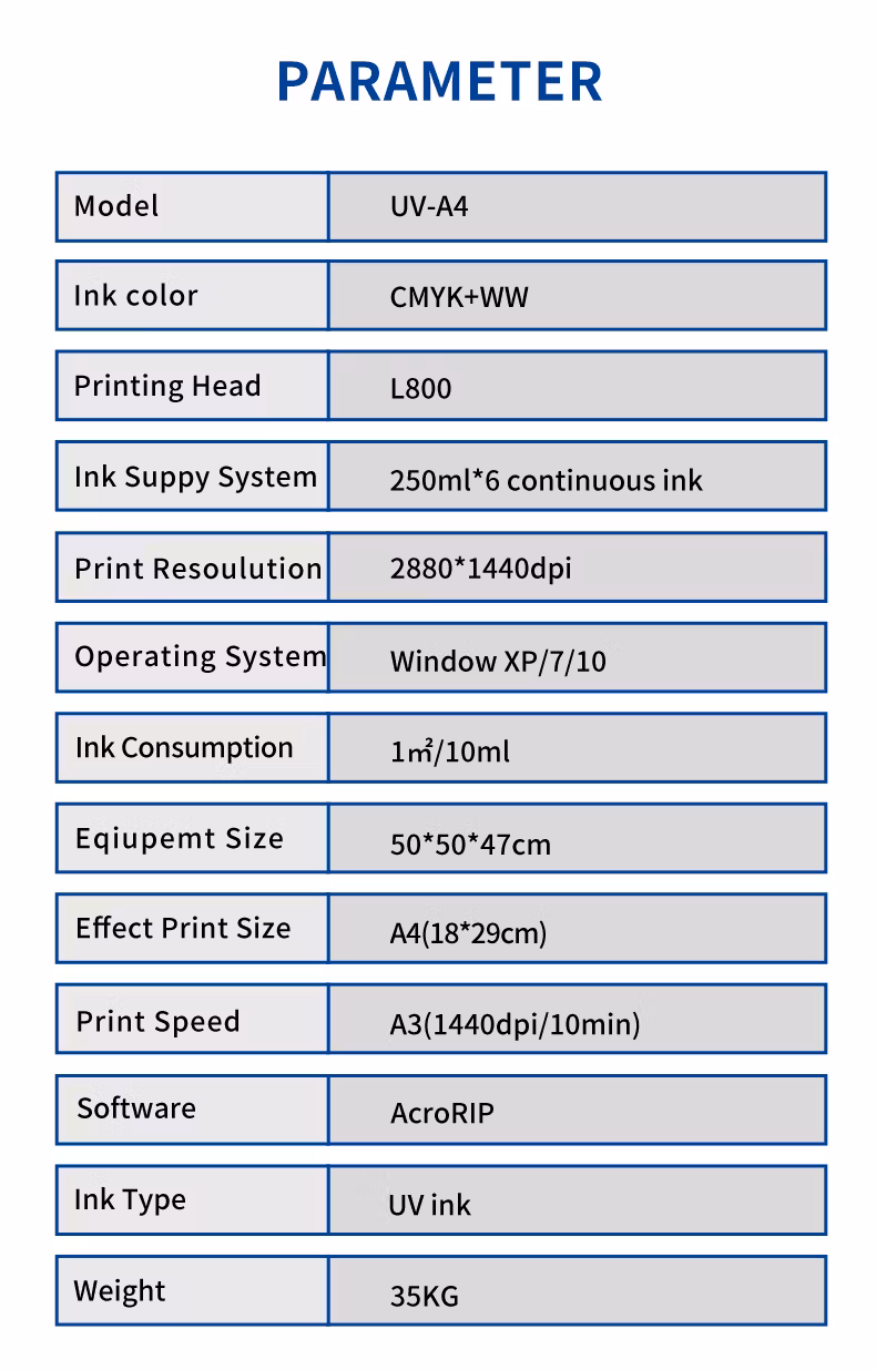 Hot Sale A4 6-Color Multifunctional UV Printer with L800 L805 Heads for Phone Case ID Card 3D Printer