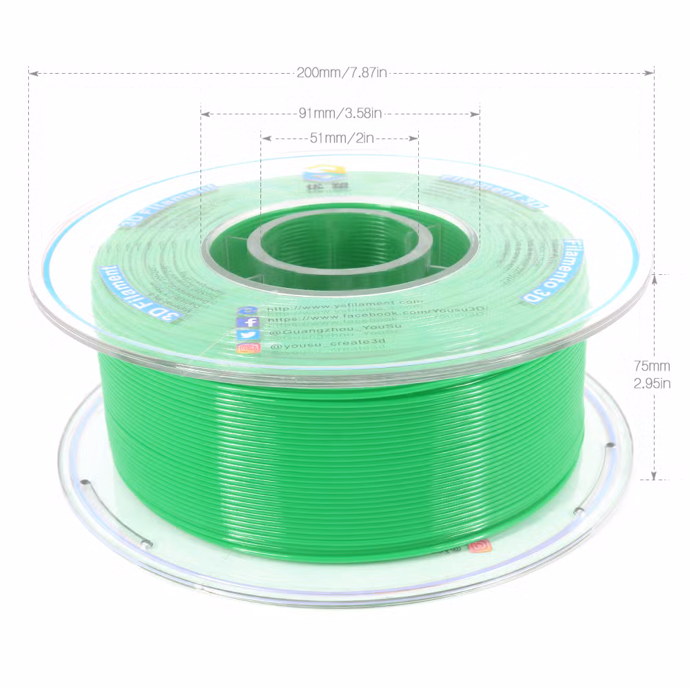 General Application Safe & Sustainable 3D Printers PLA Filament Dimensional Accuracy 3D PLA Green 1.75mm 2.85mm 3D Filament 1kg