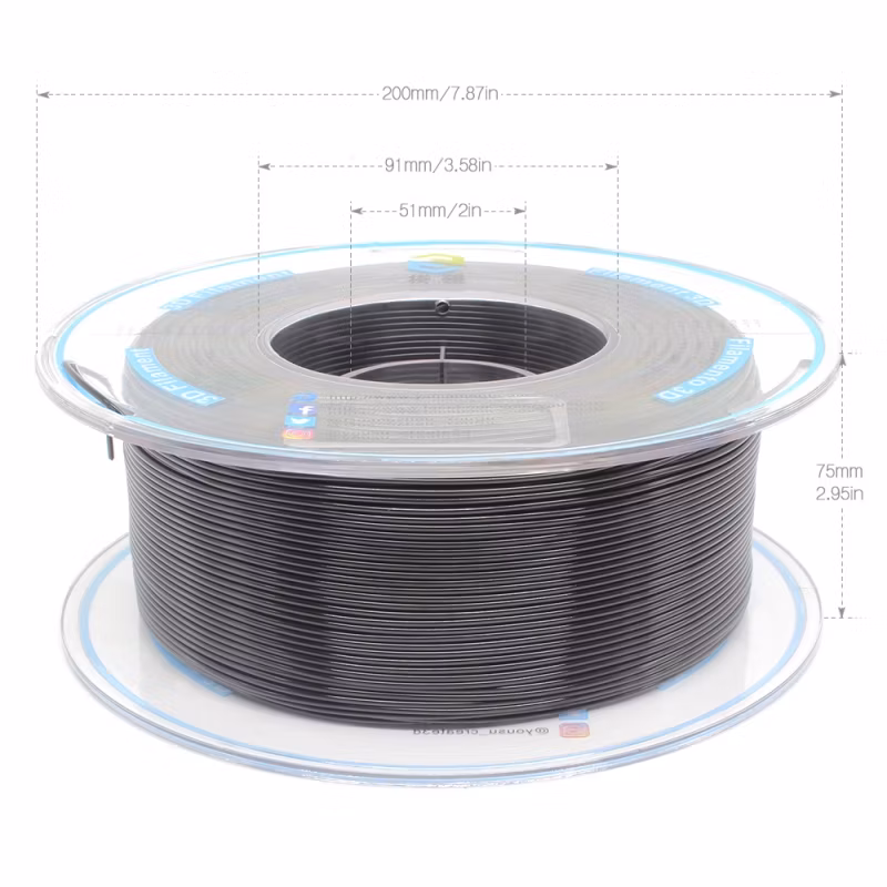 Fast Delivery Customized PETG 3D Printers Filament Supplies with Great Price Black 3D Filamento