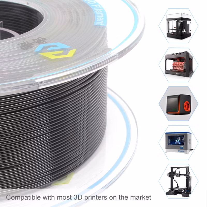 Fast Delivery Customized PETG 3D Printers Filament Supplies with Great Price Black 3D Filamento