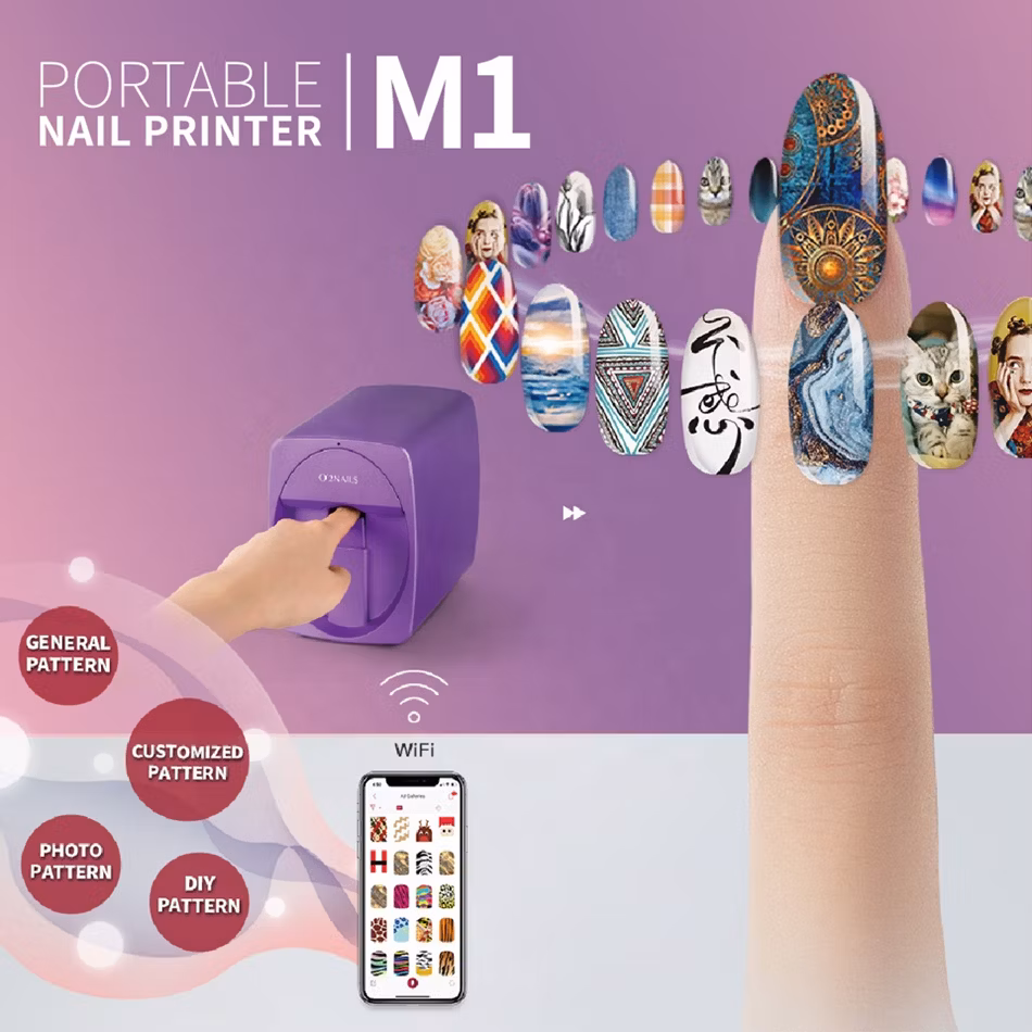 2022 Best Selling Portable Nail Printer M1 Digital Nail Art Printer Machine Print Images on Finger Nails