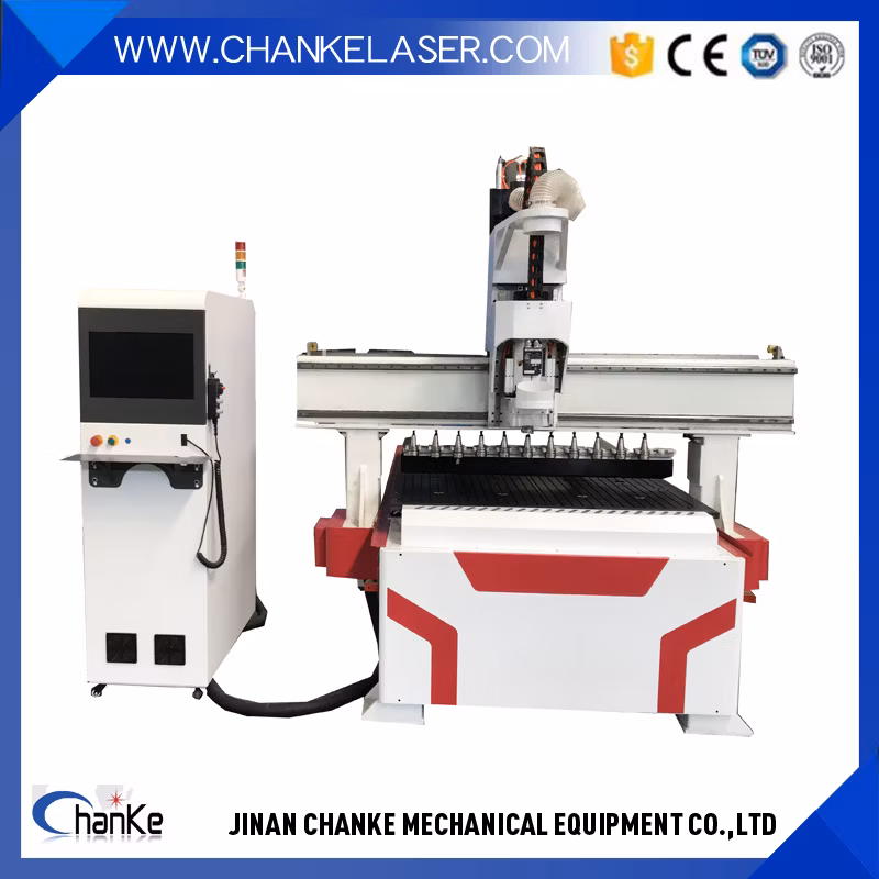 1300X2500mm 4 Axis Atc Liner CNC Router 3D Woodworking Machine Furniture Cabinet Cutting Engraving CNC Wood Carving Machine MDF Milling Engaver