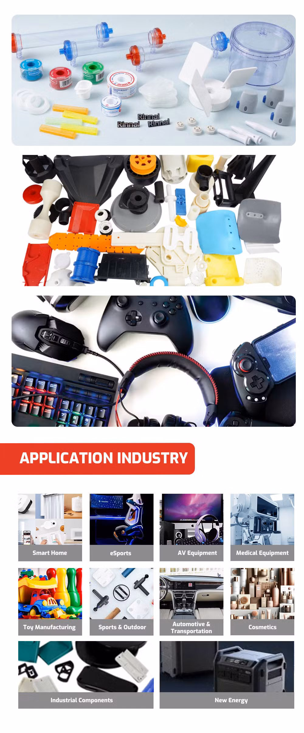 Professional China Manufacturer Industrial Plastic One-Stop Plastic Parts Injection Molding Service Production Making Custom Medical Equipment Plastic Products