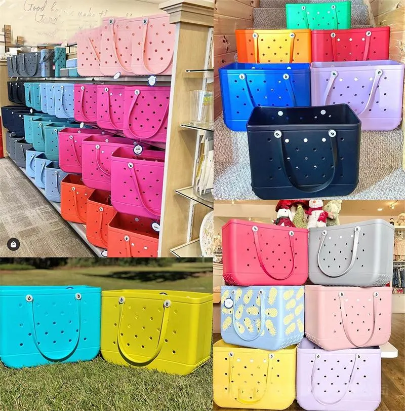 Summer Washable Durable Open Multicolor Custom Logo Women Bog EVA Bogg Beach Tote Bag for Boat Pool Sports Gym