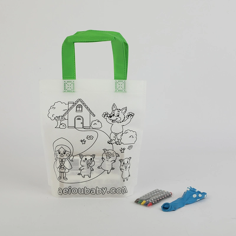 DIY Graffiti Tote Bag Graffiti Bag for Kids Non-Woven Graffiti Tote Bag Coloring Gift Bag for Kindergarten