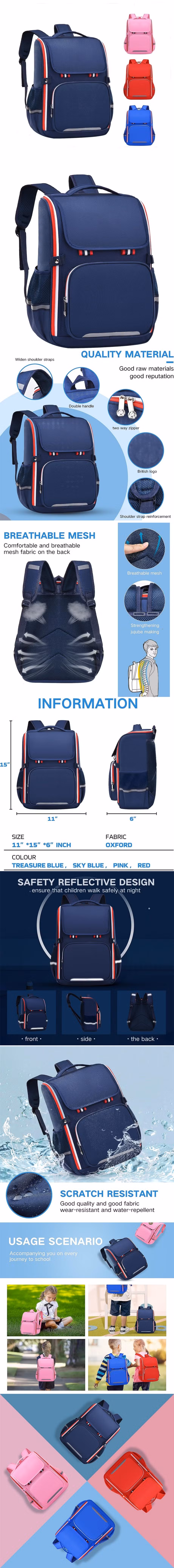 Custom Logo Elementary School Backpack, Lightweight Student Backpack, Boys and Girls School Bag for Grades 1-6