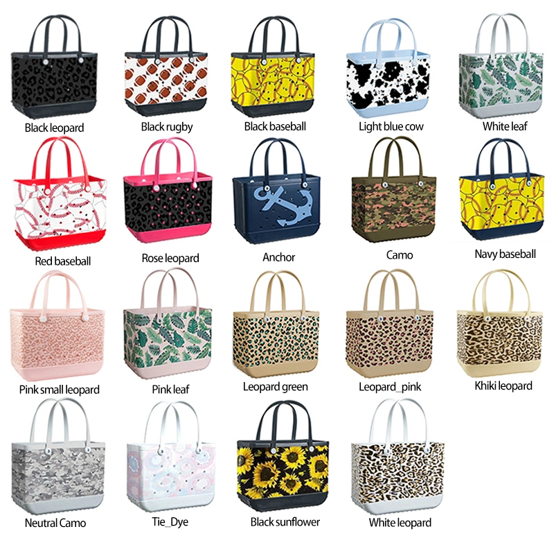 Summer Washable Durable Open Multicolor Custom Logo Women Bog EVA Bogg Beach Tote Bag for Boat Pool Sports Gym