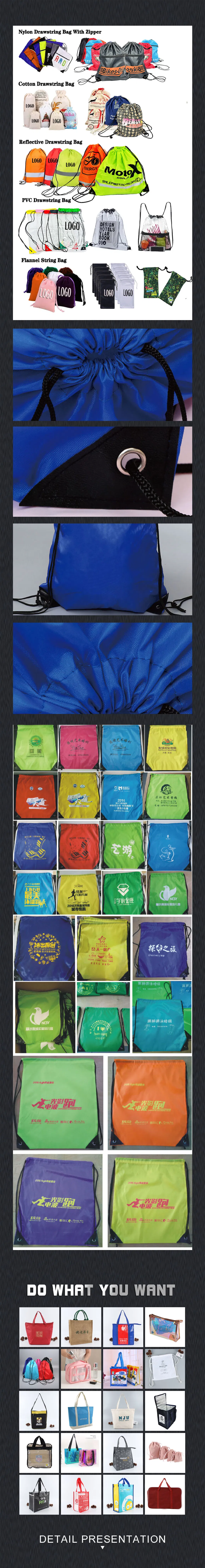 Wholesale Customized Promotional Polyester Nylon Backpack Draw String Bags