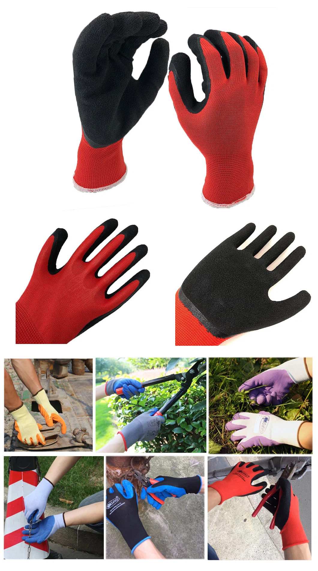 Nmsafety Foam Latex Coated Super Market Hot Sale Daily Use Safety Work Glove