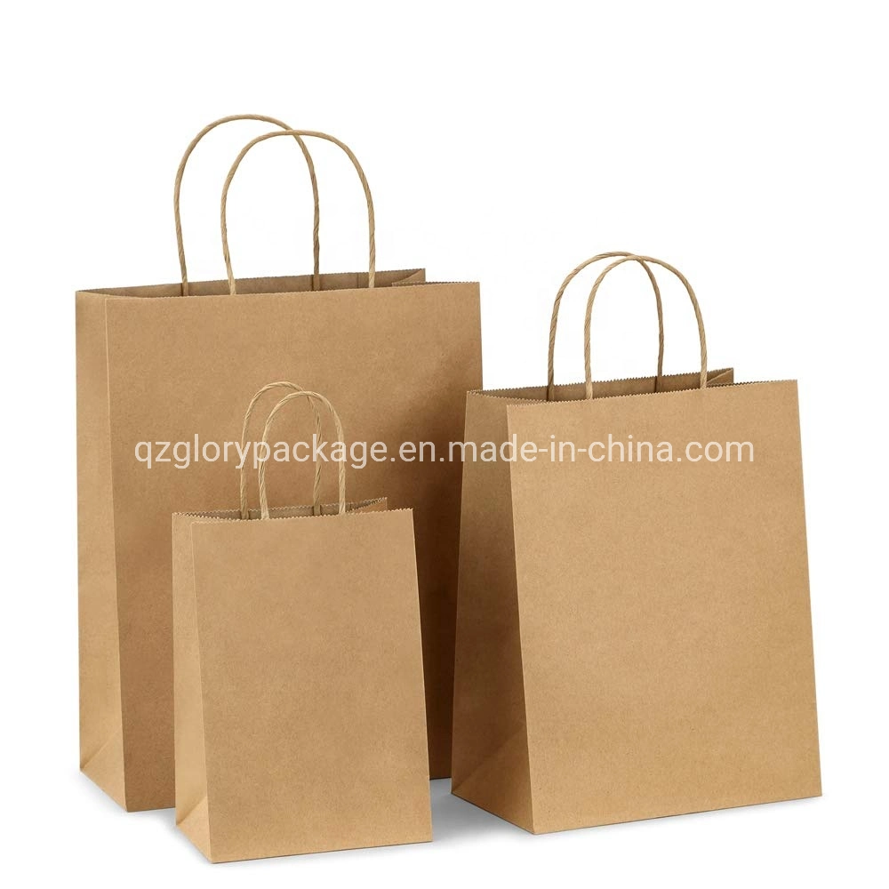 Supermarket Food High Quality Black Washable Craft Paper Shopping Bags