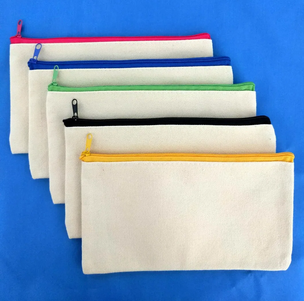 Canvas Pen Bag Custom Blank DIY Doodle Pen Bag Zipper Bag Storage Bag Pencil Bag