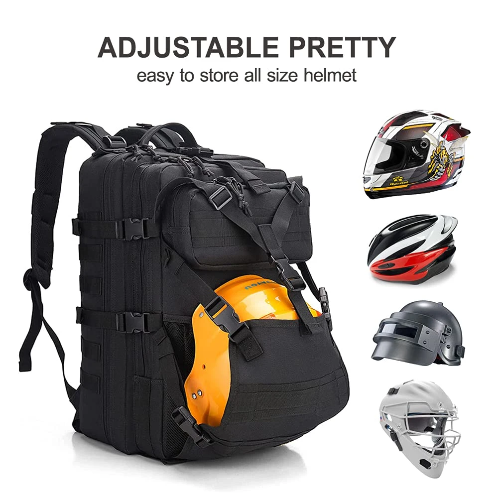 Motorcycle Helmet Backpack for Men with Hard Hat Holder Waterproof Helmet Bag