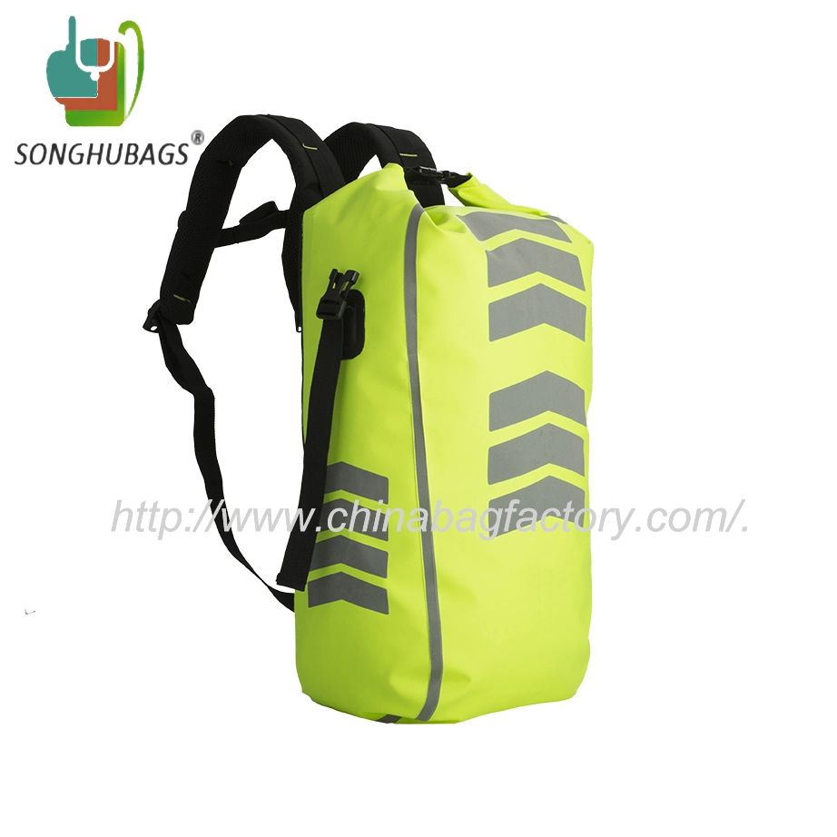 Custom Unisex New Fashion PVC Tarpaulin Black School Outdoor Sports Travel Hunting Hiking Waterproof Dry Backpack Shoulder Bag