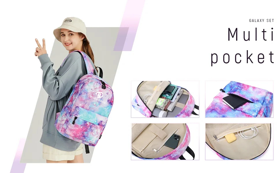 Galaxy a Lightweight Waterproof Cute Schoolbag Travel Student Backpack