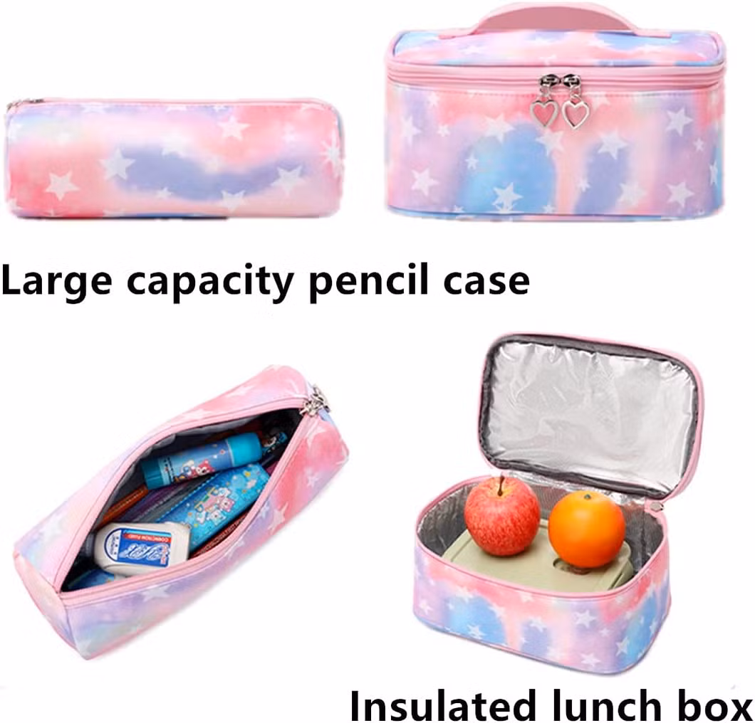 3PCS Colorful Star Prints Backpack Sets Kids Bookbag