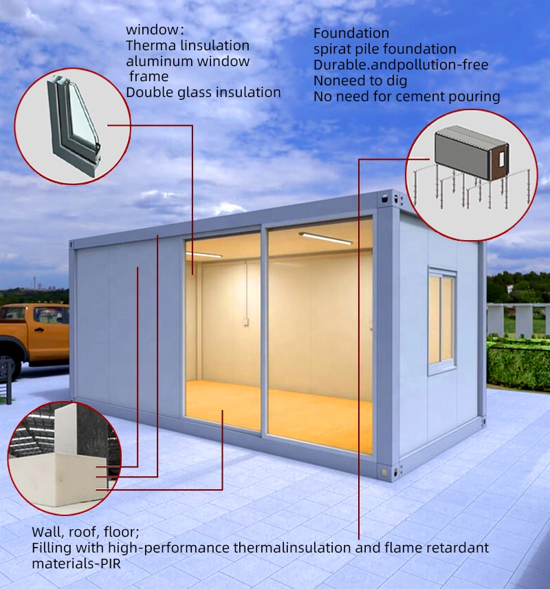 Green Modern Prefab Flat Pack Container School with Container Classroom Container Accommodation Container Canteen