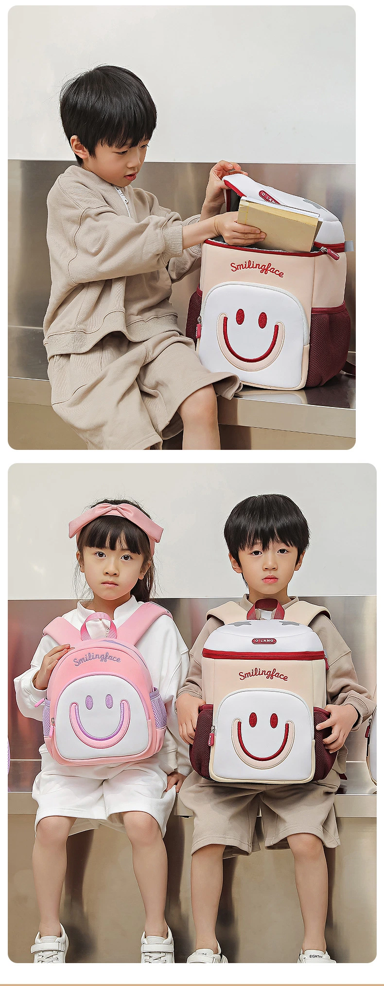 Mochilas Customized Wholesale Cute Cartoon Kid School Bag Breathable Material Preschool Nursery Backpack