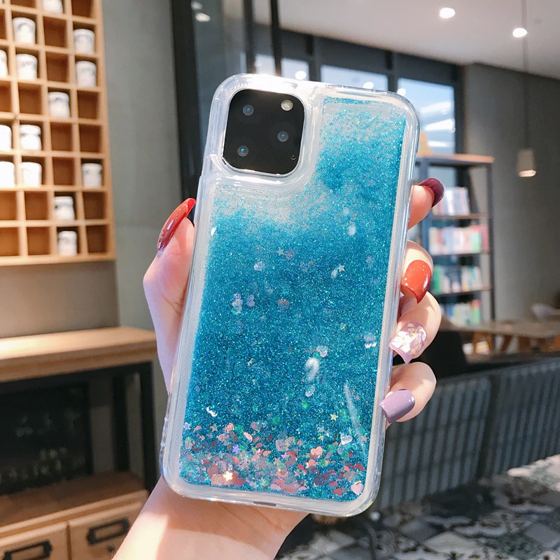 for iPhone 11 12 Mini Glitter Case Bling Sparkle Sequin Star TPU 2 in 1 Phone Case for iPhone 11/12 PRO Max