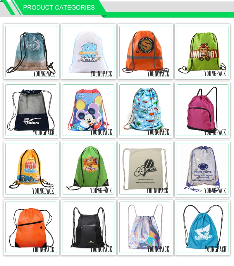 Wholesale Promotional Gift Bag Custom Printed Waterproof Sling Bag Sports Gym Sack Bag Travel Shoe Bag 100% RPET Polyester Nylon Drawstring Cinch Backpack Bags