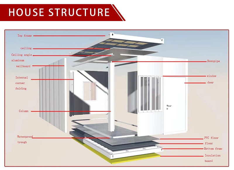 Green Modern Prefab Flat Pack Container School with Container Classroom Container Accommodation Container Canteen