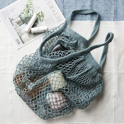 Cotton Mesh Shopping Bag, Promotional Gift Washable Vegetable Fruit Foldable Tote Bag