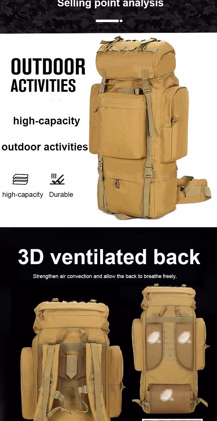 Large Capacity Mountaineering Bag for Rugged Outdoor Travel and Activities