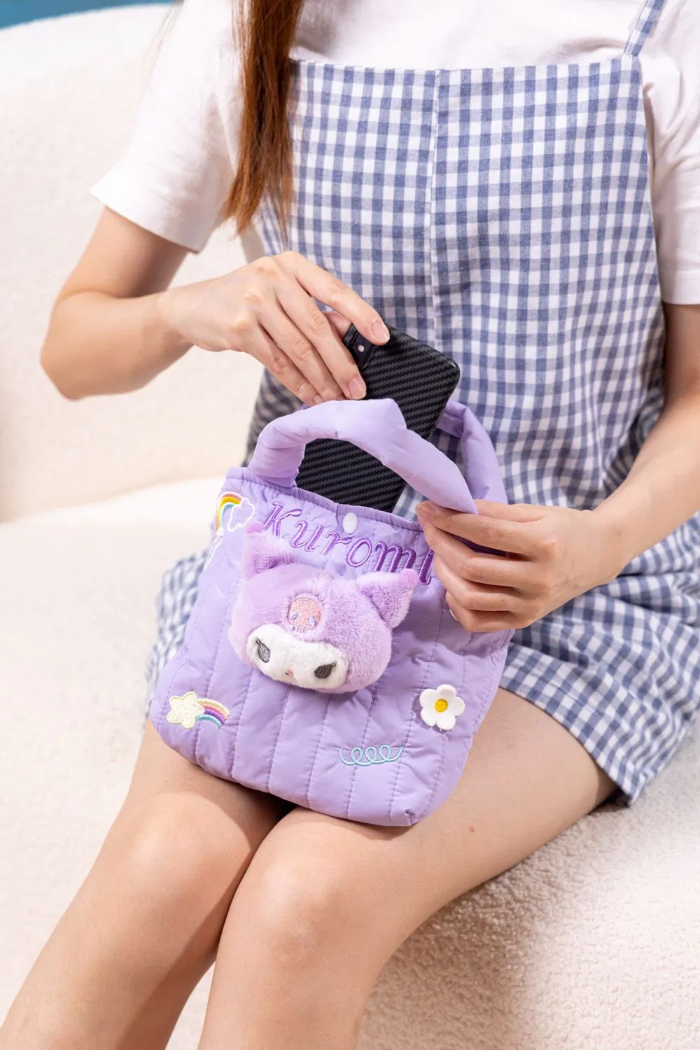 Wholesale Plush Anime Handbag Doll Cosplay Bag Sanrio Kawaii Mini Backpack Cute Kuromi Cinnamoroll My Melody Shoulder Bag Girl Doll Handbag Stuffed Toy