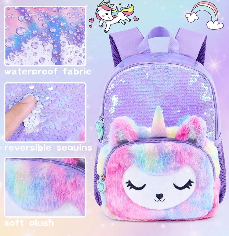 School Children Backpack for Girls Sequins Shinny Kids School Bag