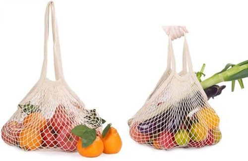 Cotton Mesh Shopping Bag, Promotional Gift Washable Vegetable Fruit Foldable Tote Bag