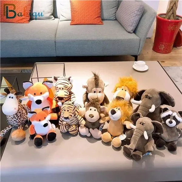 Wholesale Cuddly Forest Animal Plush Toys Stuffed Lion Elephant Giraffe Monkey Tiger Forest Plush Toy a Plush Toy