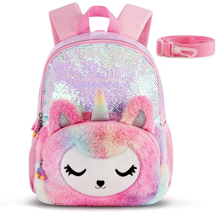 School Children Backpack for Girls Sequins Shinny Kids School Bag