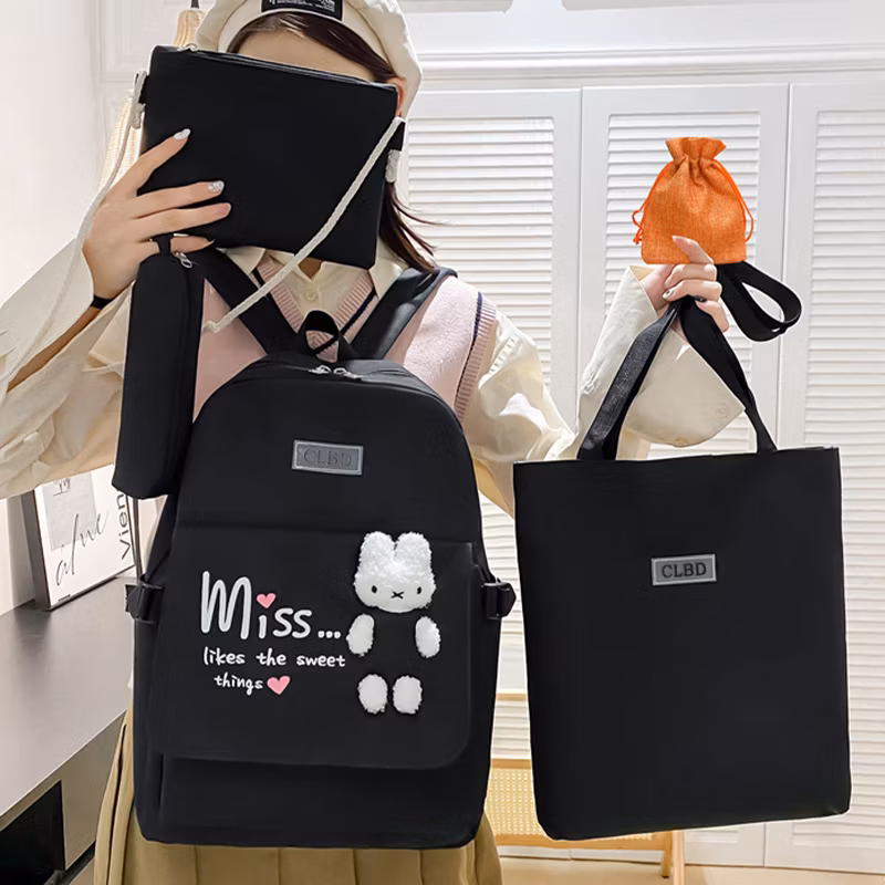New Design Custom 5 PCS Set Student Tote Kids Backpack School Bag