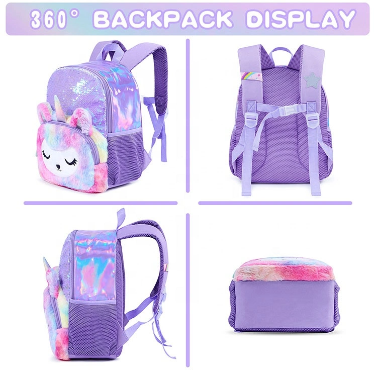 School Children Backpack for Girls Sequins Shinny Kids School Bag