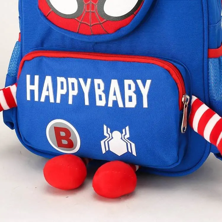 Cartoon Spiderman Design Polyester Kindergarten School Backpack for Children Kids Student