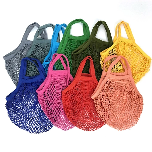 Cotton Mesh Shopping Bag, Promotional Gift Washable Vegetable Fruit Foldable Tote Bag