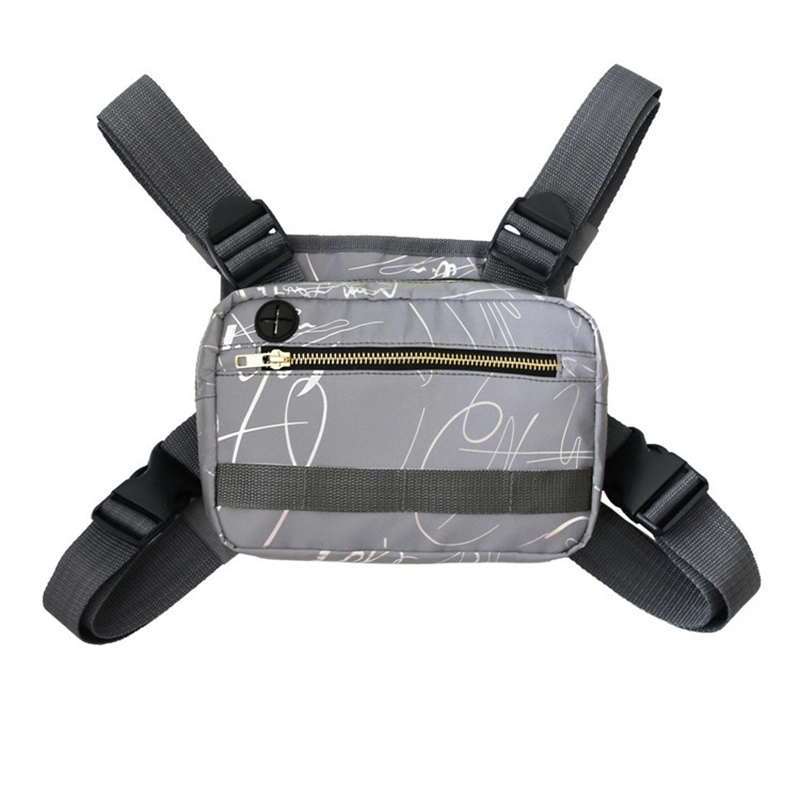 Reflective Chest Rig Bag with Multi Pockets for Running Cycling Climbing Wbb13165