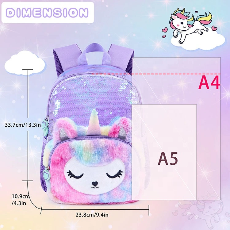 School Children Backpack for Girls Sequins Shinny Kids School Bag