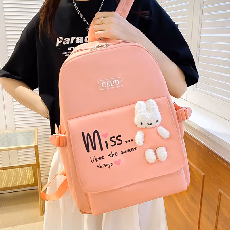 New Design Custom 5 PCS Set Student Tote Kids Backpack School Bag