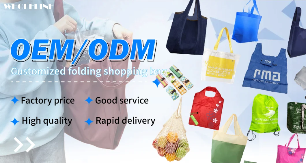 High Quality Customized Gift Foldable Durable Polyester Recycled Shopping Bag/ Grocery Bag/ Sack/ Shopping Bag