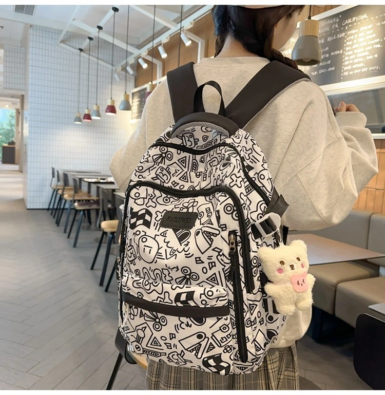 Muti-Pocket Women Backpack Book Storage School Bag Female Backpacks for Teenage Girls Fashion College Student Back Pack Mochila Feminina