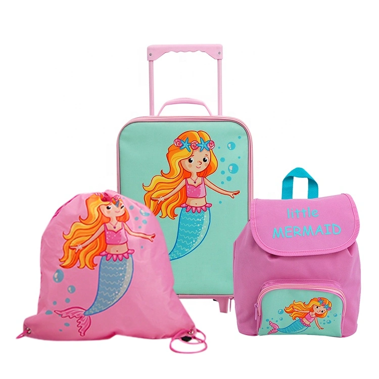 Kids Luggage Set Children Travel Trolley Hard Suitcase Wheel School Bag for Girls