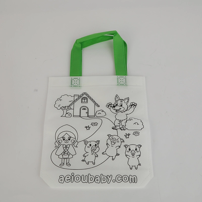 DIY Graffiti Tote Bag Graffiti Bag for Kids Non-Woven Graffiti Tote Bag Coloring Gift Bag for Kindergarten