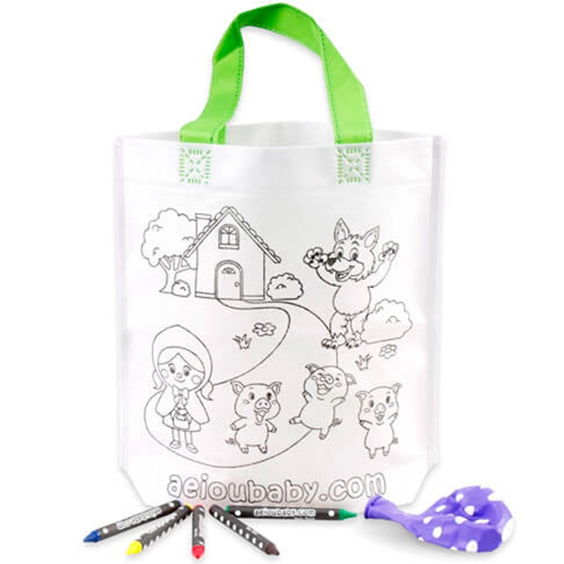 DIY Graffiti Tote Bag Graffiti Bag for Kids Non-Woven Graffiti Tote Bag Coloring Gift Bag for Kindergarten